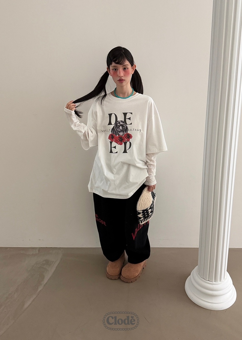 CLODE東大門㊣實拍女士新款人氣時尚25秋冬推薦職業長袖T恤CLODE長袖T恤