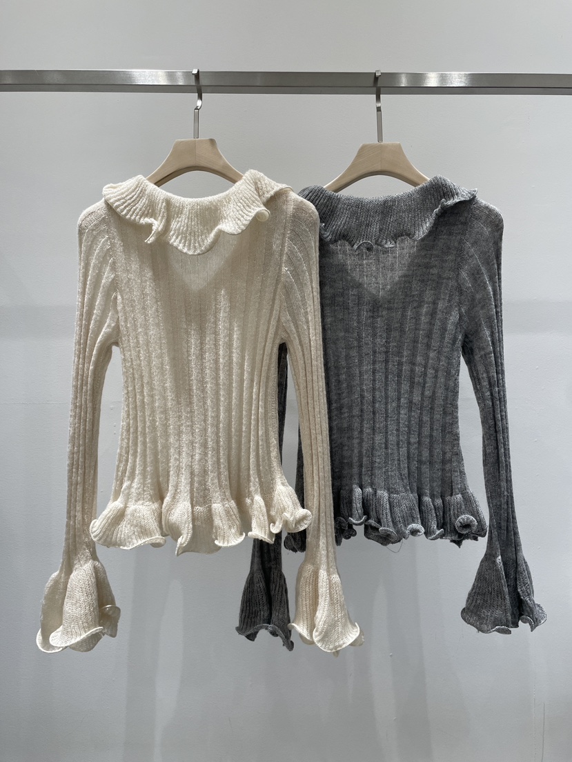 RE STYLE-Q東大門㊣實拍女士新品人氣25秋冬職業針織衫喇叭RE STYLE針織衫