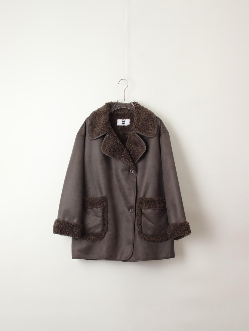 TEXTURE韓國代購㊣女裝新款時尚人氣職業休閑25秋冬短款大衣TEXTURE短款大衣圖色3