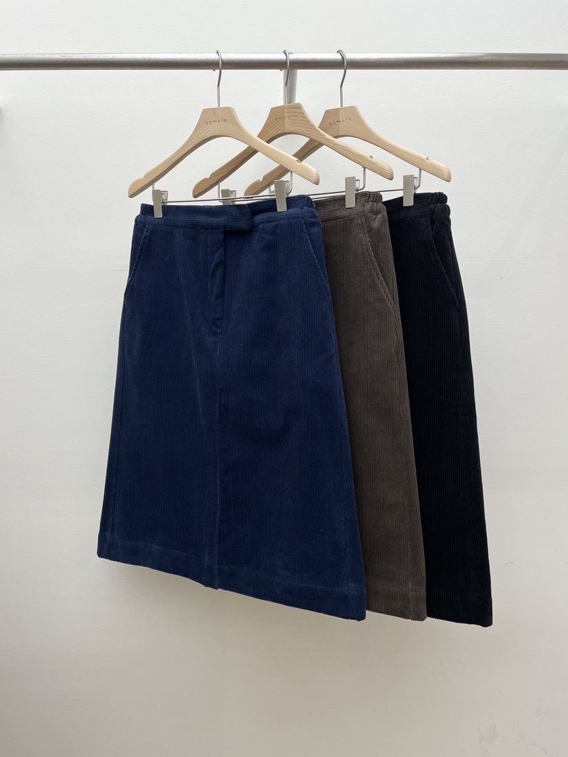COMETE東大門㊣代購女士新品25秋冬半身裙中短裙燈心絨加絨COMETE半身裙/中短裙