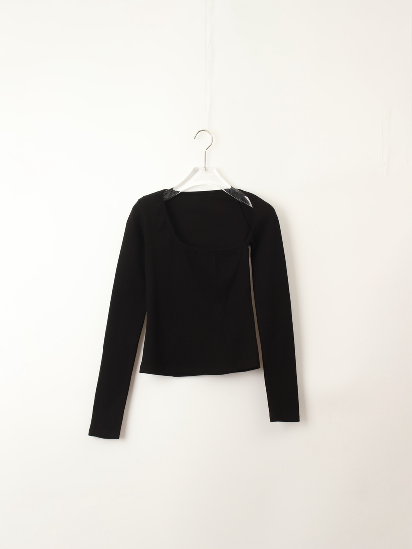 TEXTURE東大門㊣直郵女士新款時尚人氣職業25秋冬推薦長袖T恤TEXTURE長袖T恤圖色3黑