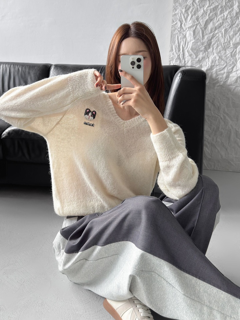 IAAN韓國直郵㊣女士新款人氣25秋冬時尚休閑職業推薦針織衫iaAn針織衫