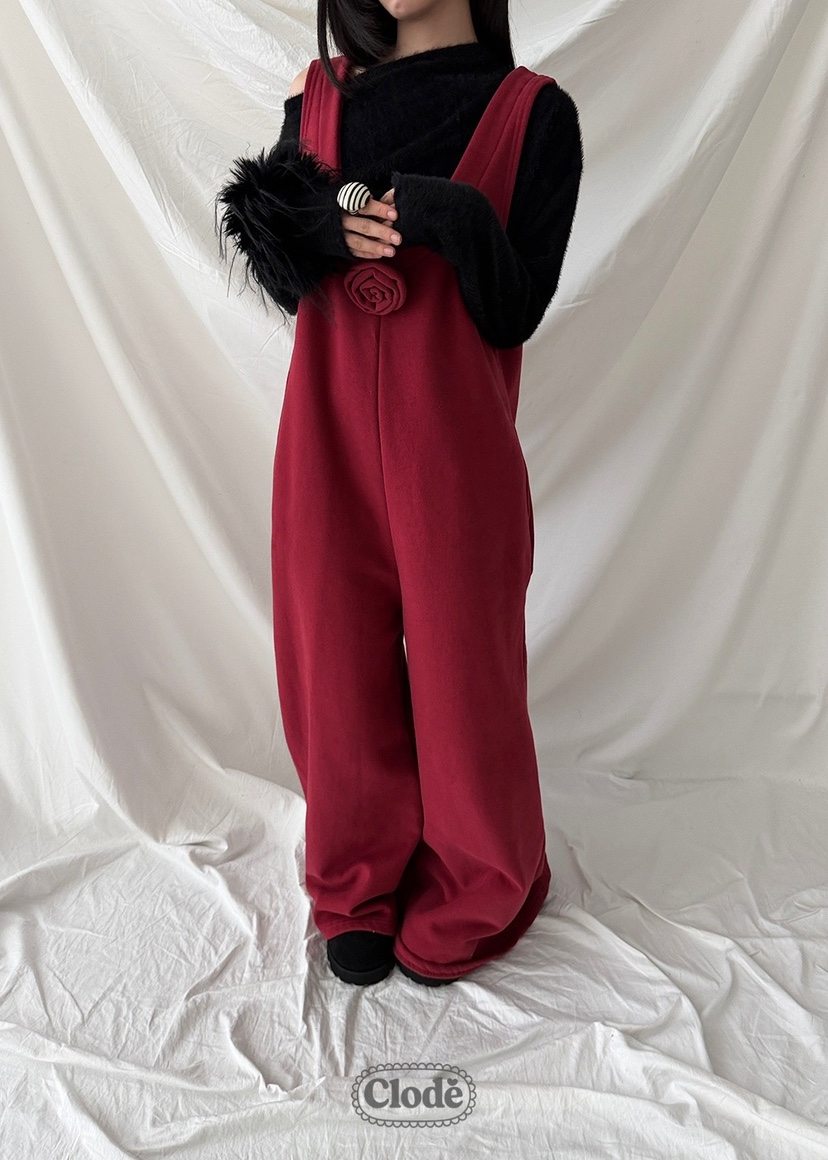 CLODE韓國代購㊣女裝新款休閑推薦25秋冬人氣熱賣背帶褲抓絨CLODE背帶褲