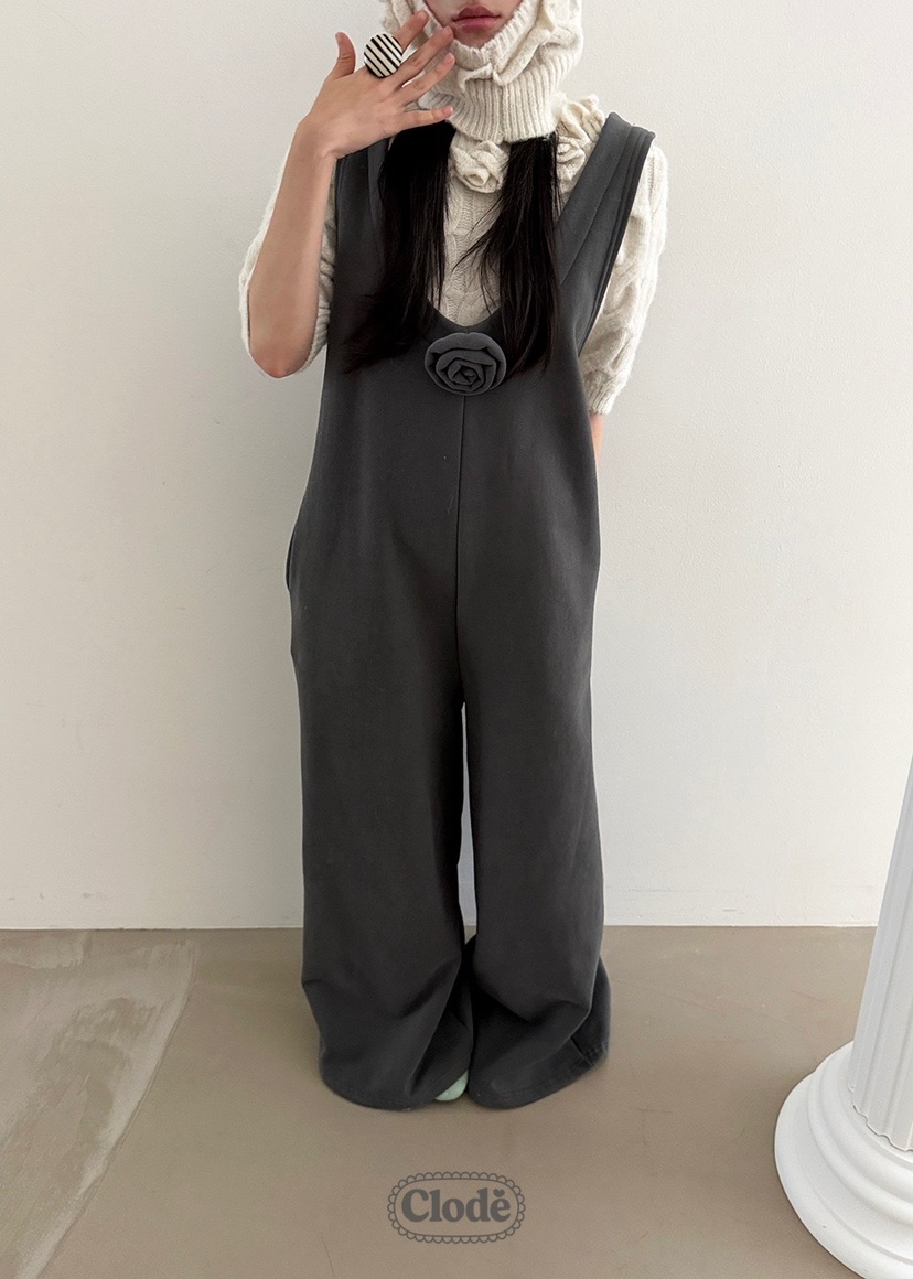 CLODE韓國代購㊣女裝新款休閑推薦25秋冬人氣熱賣背帶褲抓絨CLODE背帶褲圖色2