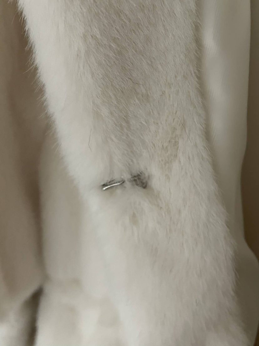 FLAT GARDEN/LA MUETTE/JAMIESTONE韓國代購㊣女士新品25秋冬短款大衣貂皮圍巾FLAT GARDEN/LA MUETTE/JAMIESTONE短款大衣