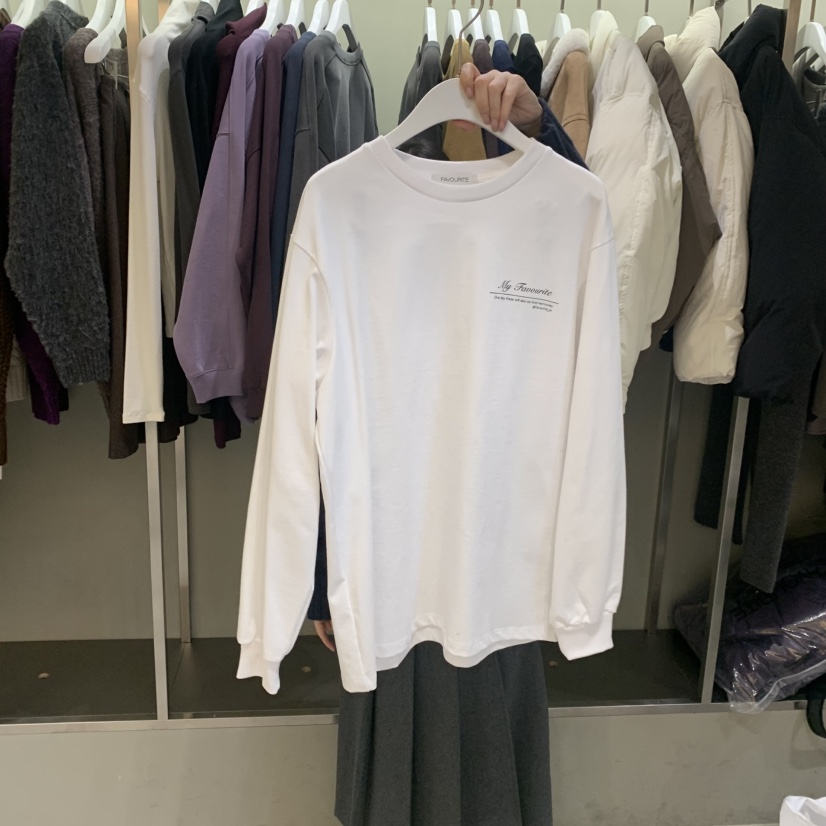 FAVE/FAVOURITE韓國代購㊣女士新品熱賣人氣推薦職業長袖T恤FAVOURITE長袖T恤圖色2