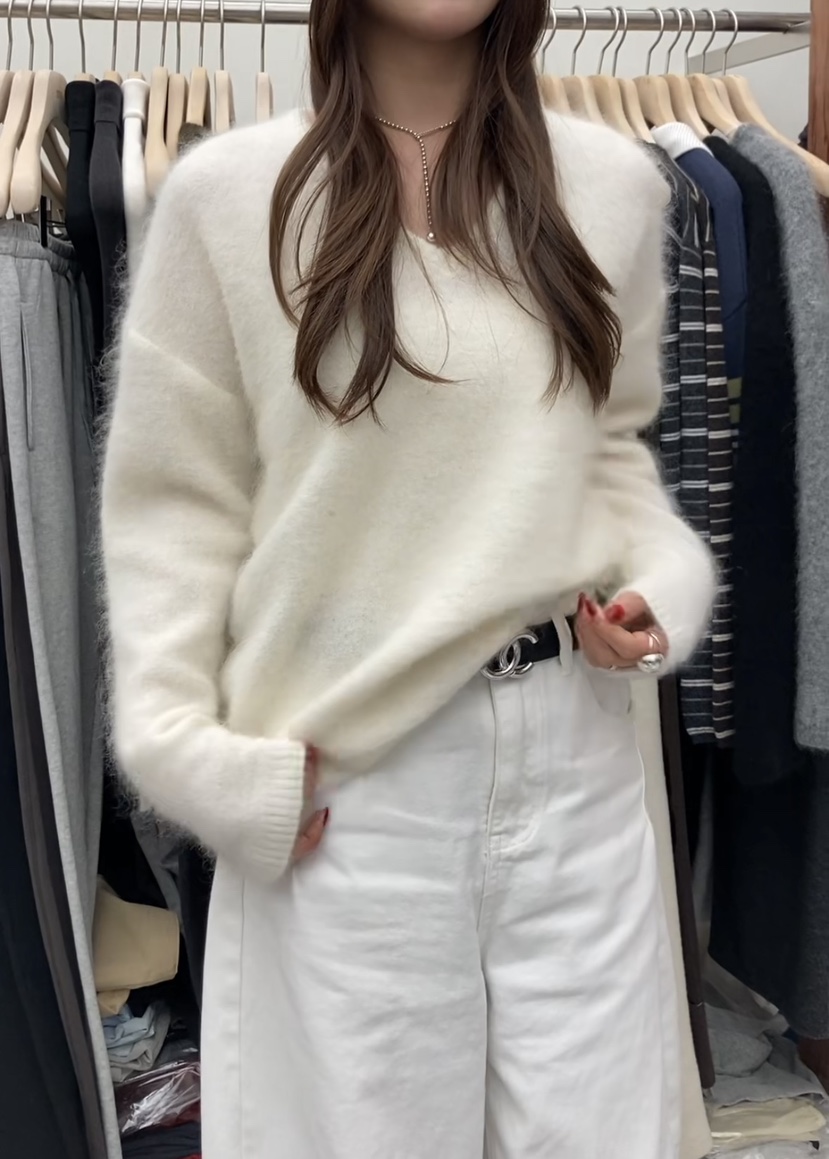 CURVY東大門㊣實拍女裝新款25秋冬職業推薦人氣針織衫馬海毛CURVY針織衫