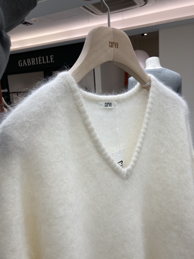 CURVY東大門㊣實拍女裝新款25秋冬職業推薦人氣針織衫馬海毛CURVY針織衫