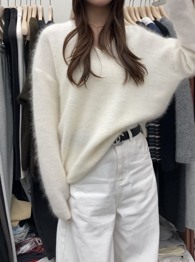 CURVY東大門㊣實拍女裝新款25秋冬職業推薦人氣針織衫馬海毛CURVY針織衫