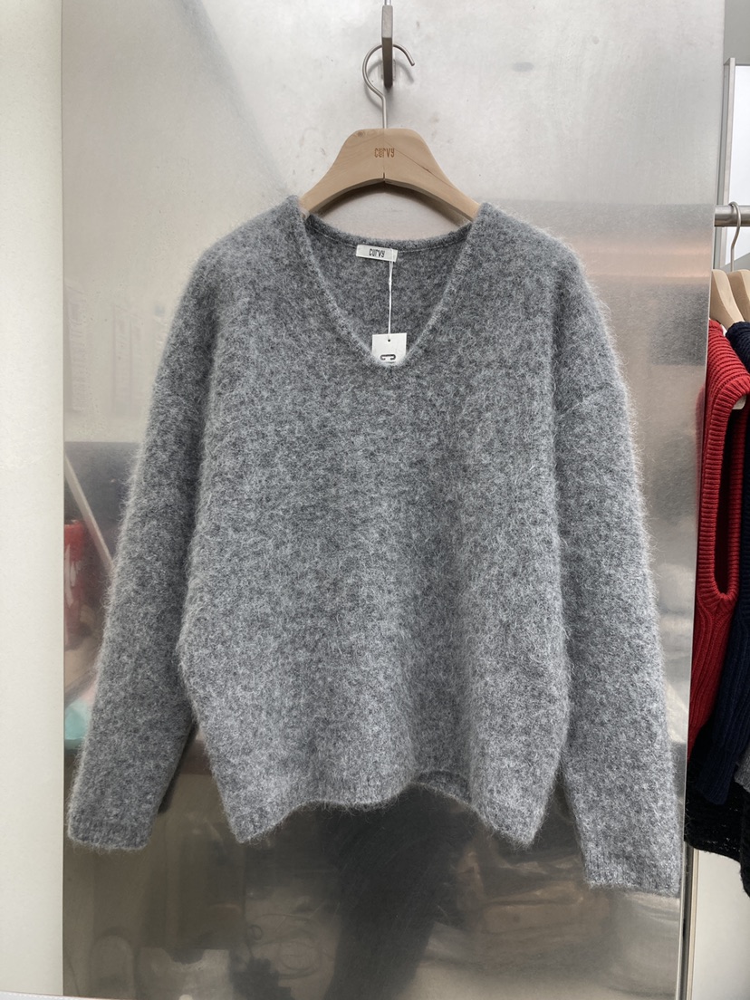 CURVY東大門㊣實拍女裝新款25秋冬職業推薦人氣針織衫馬海毛CURVY針織衫圖色1