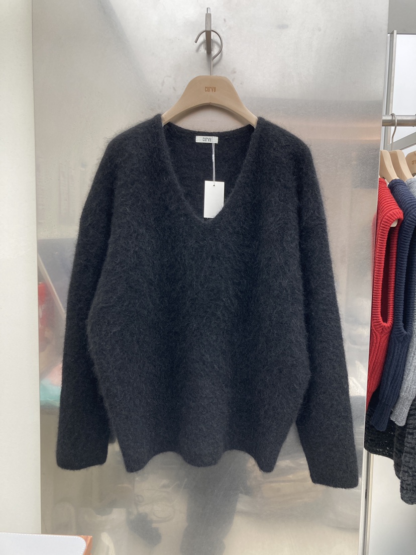 CURVY東大門㊣實拍女裝新款25秋冬職業推薦人氣針織衫馬海毛CURVY針織衫圖色2