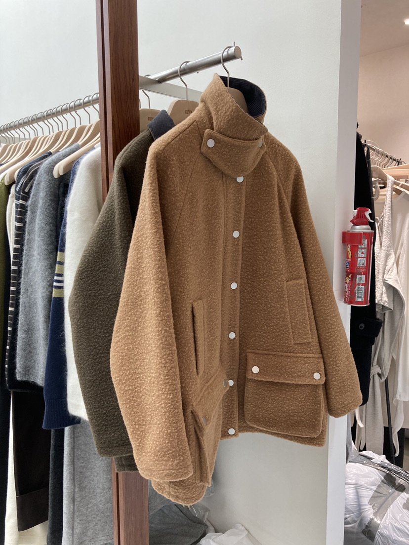 CURVY東大門㊣直郵女裝新品休閑時尚職業推薦短款大衣羊駝毛CURVY短款大衣