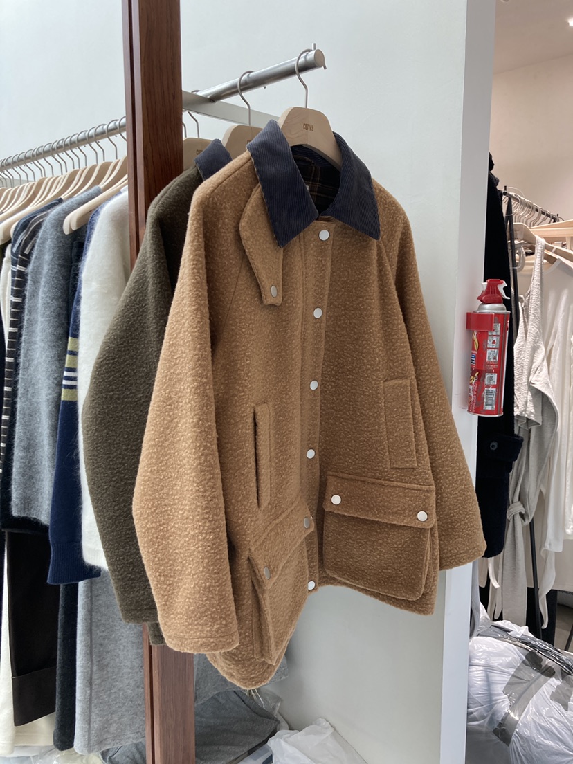 CURVY東大門㊣直郵女裝新品休閑時尚職業推薦短款大衣羊駝毛CURVY短款大衣圖色2