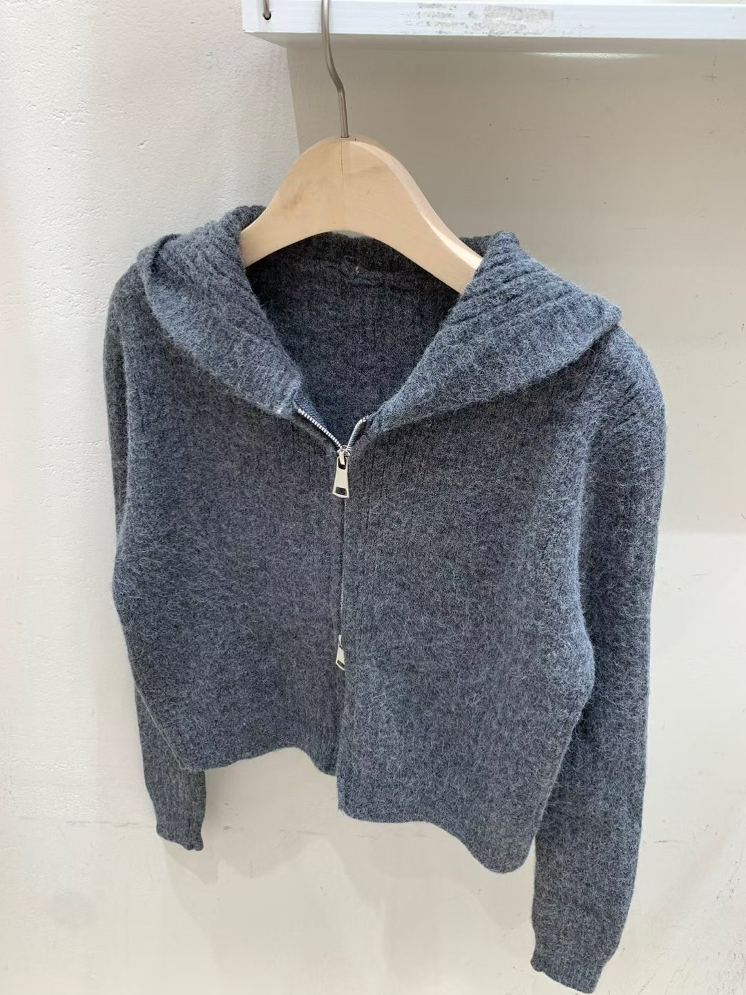 FRIDA東大門㊣代購女裝新款人氣休閑職業推薦針織衫拉鏈連帽FRIDA針織衫圖色3