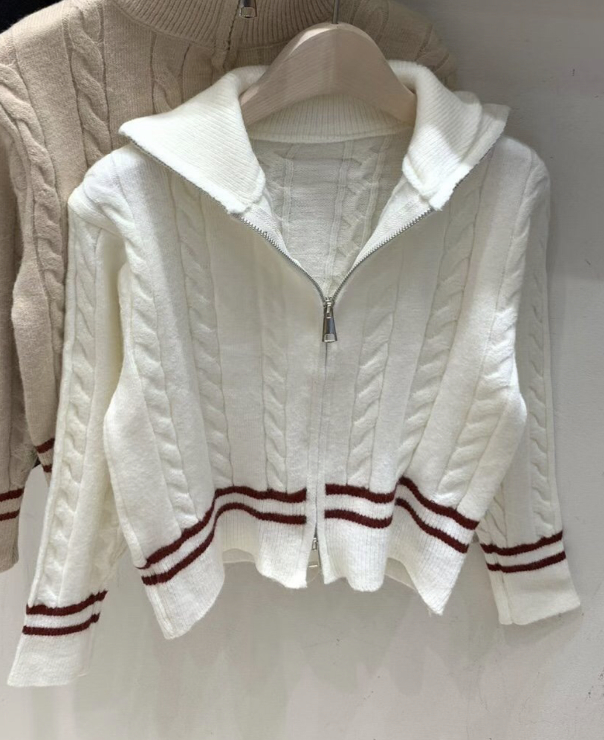 FRIDA韓國代購㊣女裝新品熱賣休閑職業人氣時尚推薦針織衫拉鏈FRIDA針織衫圖色3