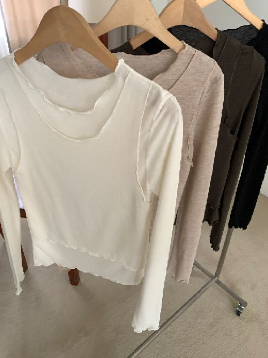 DOIT韓國代購㊣女裝新款人氣25秋冬休閑熱賣職業推薦長袖T恤DOIT長袖T恤