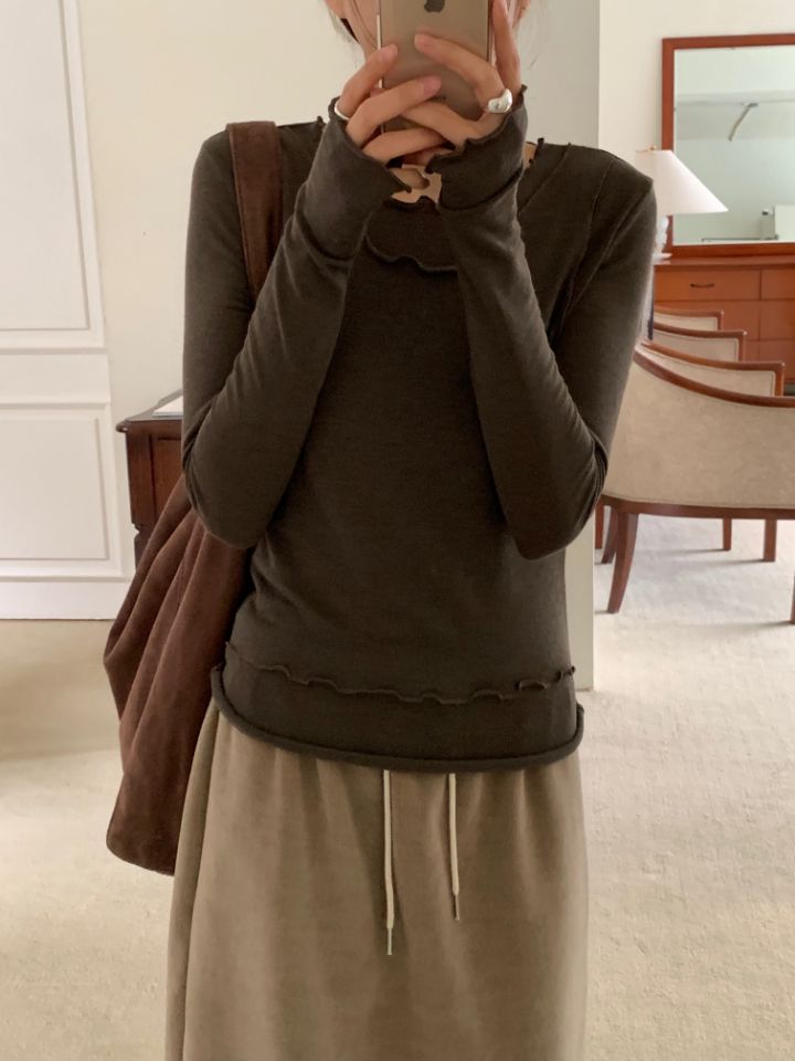 DOIT韓國代購㊣女裝新款人氣25秋冬休閑熱賣職業推薦長袖T恤DOIT長袖T恤