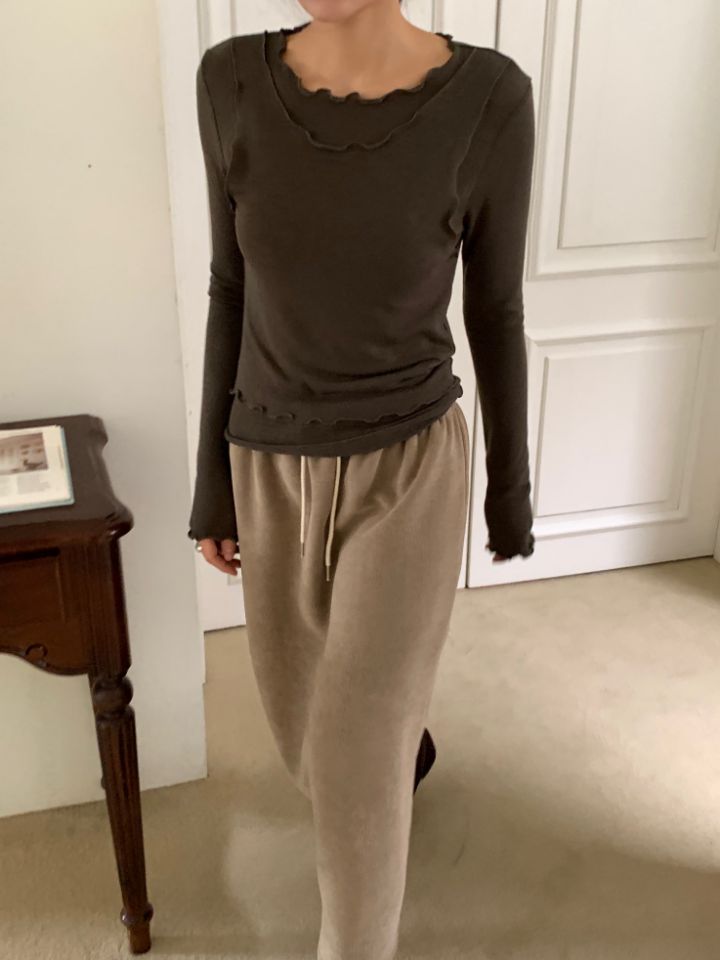 DOIT韓國代購㊣女裝新款人氣25秋冬休閑熱賣職業推薦長袖T恤DOIT長袖T恤