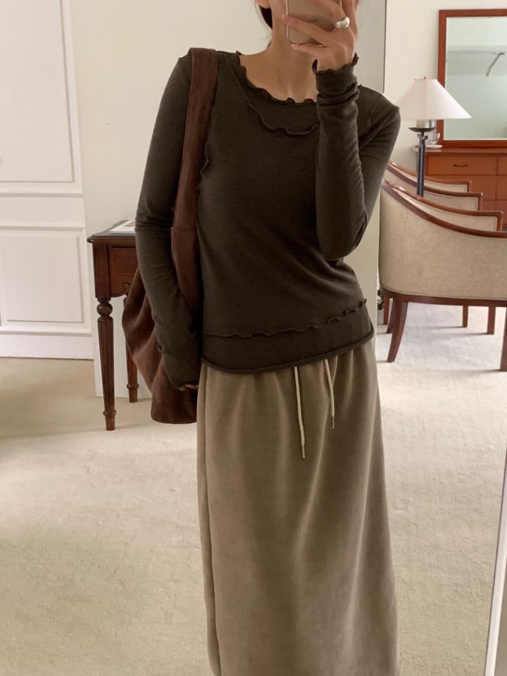 DOIT韓國代購㊣女裝新款人氣25秋冬休閑熱賣職業推薦長袖T恤DOIT長袖T恤