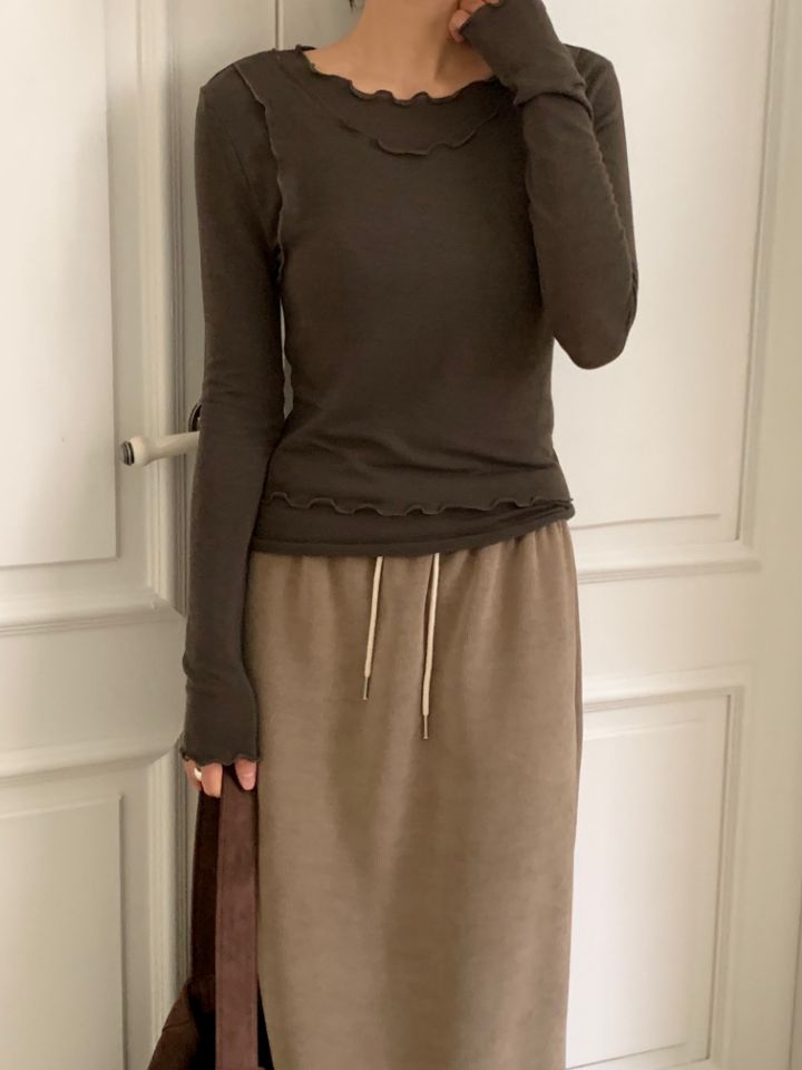 DOIT韓國代購㊣女裝新款人氣25秋冬休閑熱賣職業推薦長袖T恤DOIT長袖T恤