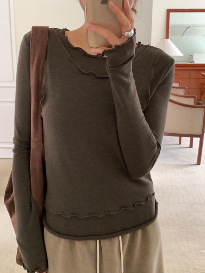 DOIT韓國代購㊣女裝新款人氣25秋冬休閑熱賣職業推薦長袖T恤DOIT長袖T恤圖色3