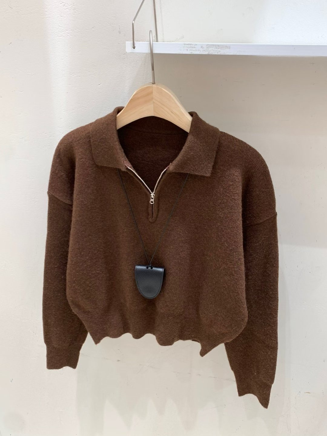 FRIDA韓國代購㊣女裝新品人氣時尚推薦休閑25秋冬針織衫拉鏈FRIDA針織衫圖色1