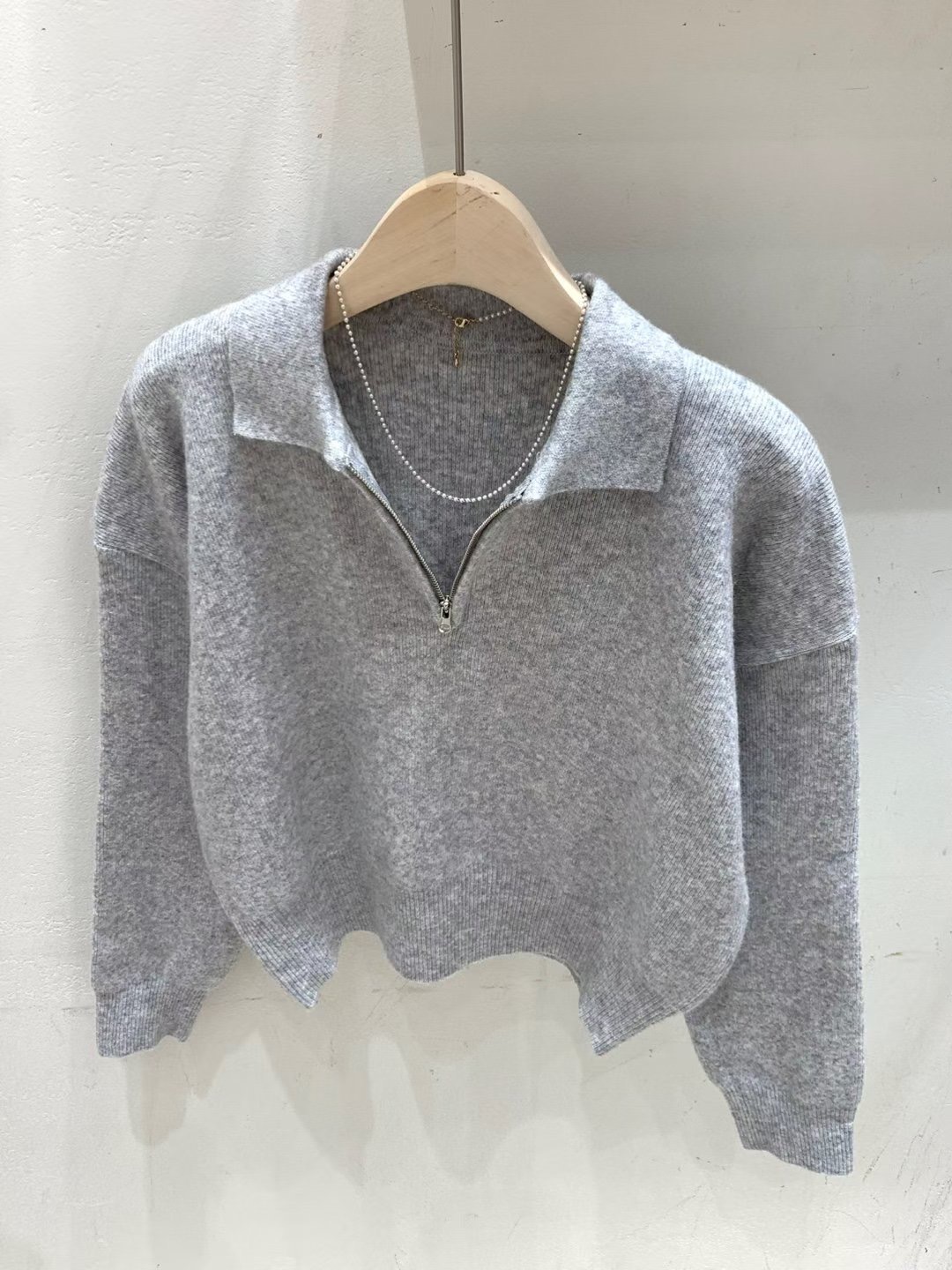 FRIDA韓國代購㊣女裝新品人氣時尚推薦休閑25秋冬針織衫拉鏈FRIDA針織衫圖色2