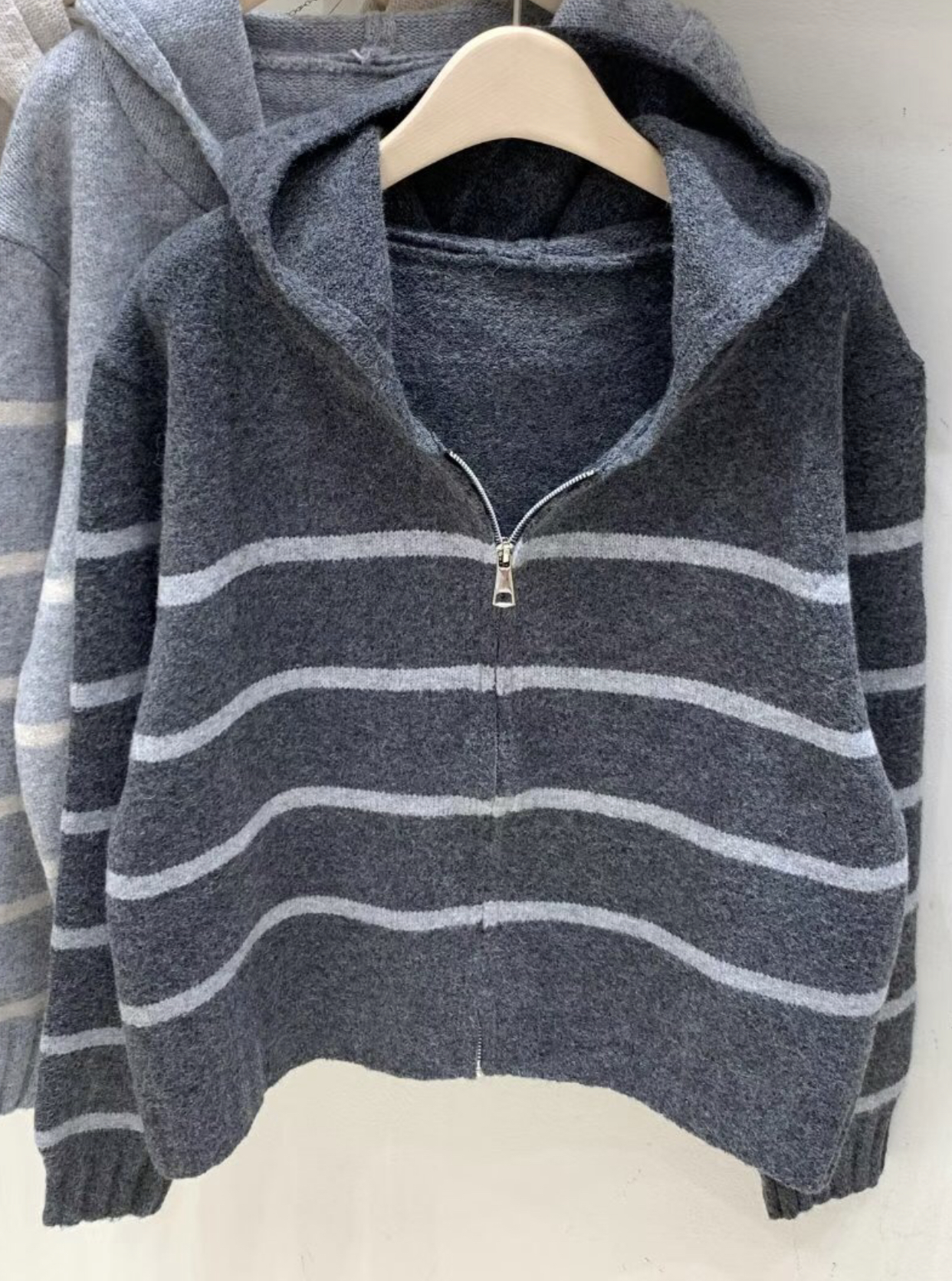 FRIDA韓國直郵㊣女裝新品時尚25秋冬熱賣休閑針織衫連帽拉鏈衫FRIDA針織衫圖色3