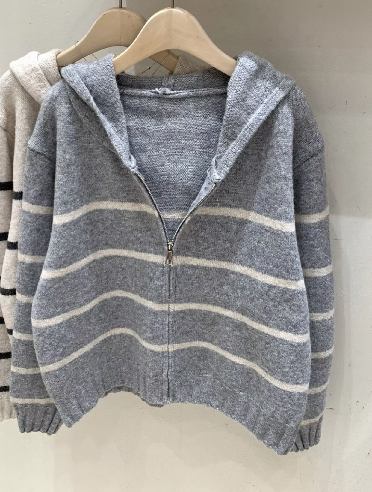 FRIDA韓國直郵㊣女裝新品時尚25秋冬熱賣休閑針織衫連帽拉鏈衫FRIDA針織衫圖色4