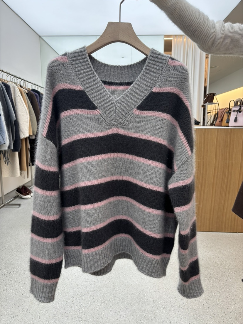 JUJU東大門㊣代購女裝新款職業熱賣推薦25秋冬休閑針織衫V領JUJU針織衫圖色1