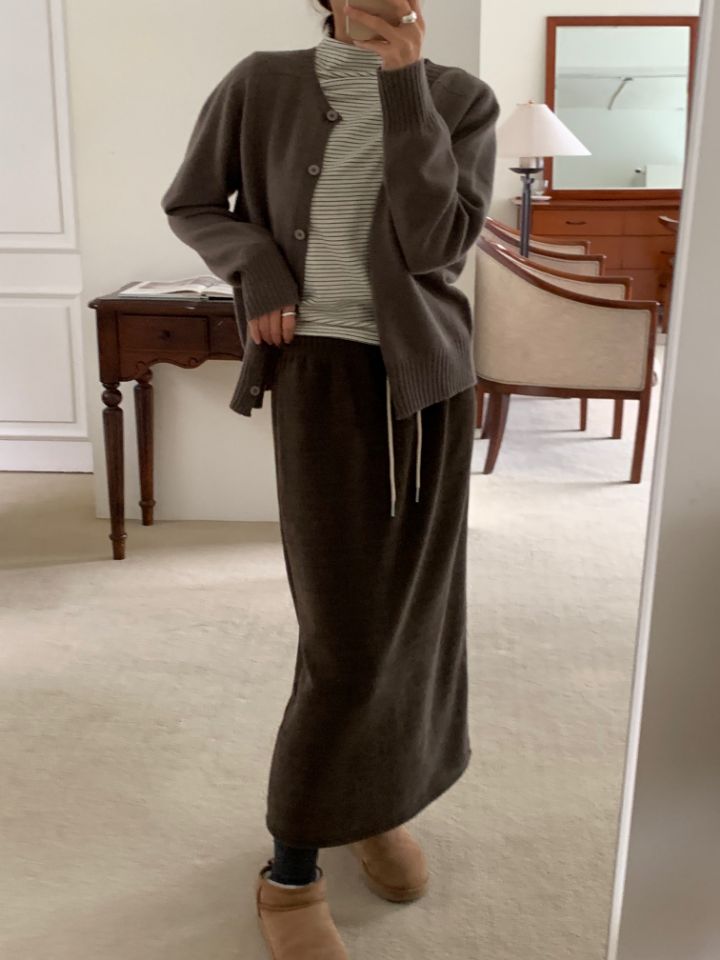 DOIT韓國代購㊣女裝新款人氣25秋冬推薦熱賣休閑時尚職業長裙DOIT長裙