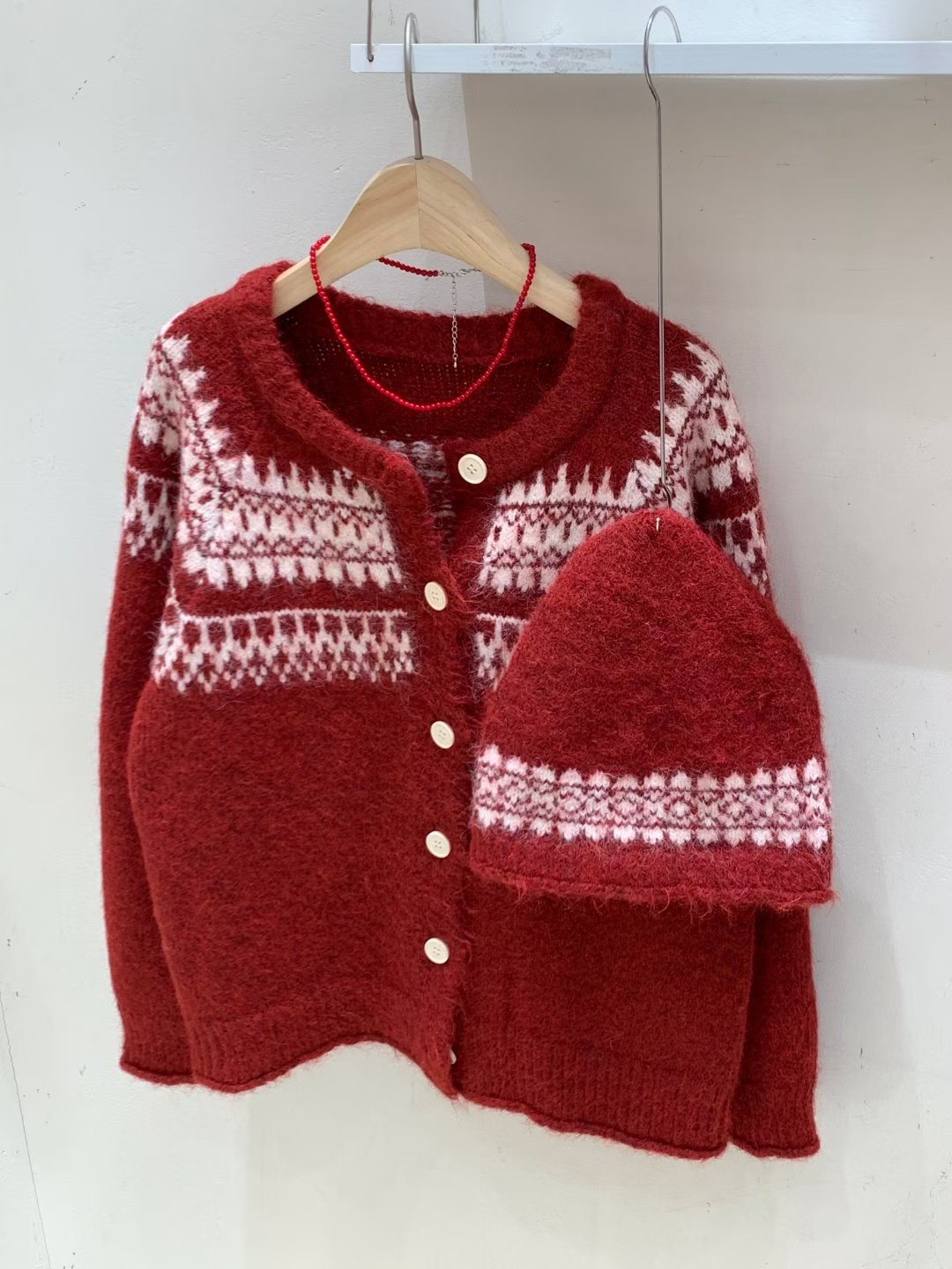 FRIDA韓國代購㊣女裝新品人氣休閑熱賣針織衫羊毛帽含帽子套裝FRIDA針織衫圖色1