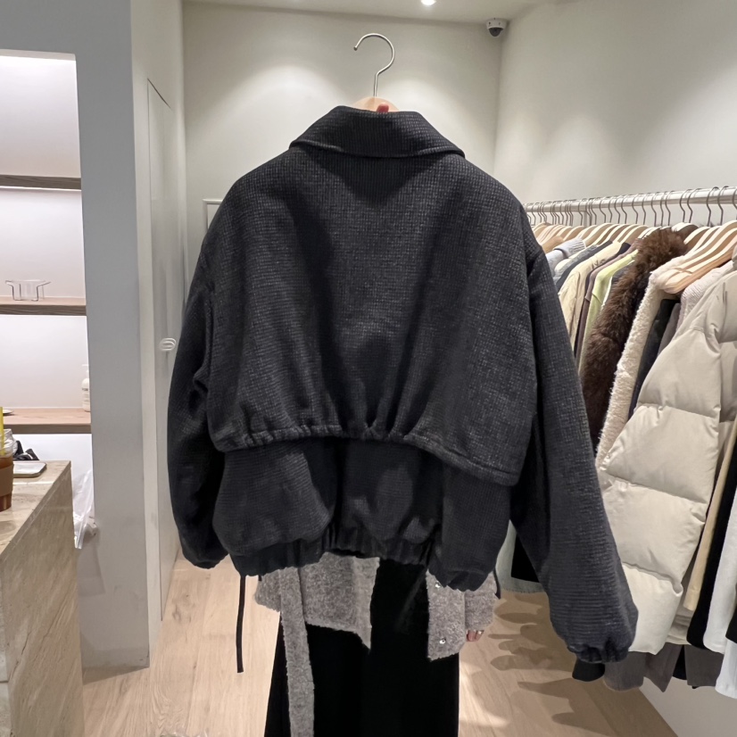 LIFFEY韓國直郵㊣女士新品熱賣休閑時尚職業25秋冬夾克格子夾棉LIFFEY夾克