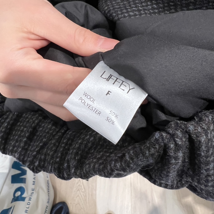 LIFFEY韓國直郵㊣女士新品熱賣休閑時尚職業25秋冬夾克格子夾棉LIFFEY夾克