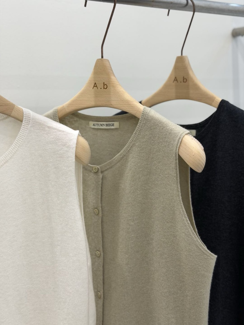 AUTUMN BEIGE-Q東大門㊣代購女裝新品25秋冬休閑馬甲羊毛A.b/AUTUMN BEIGE馬甲