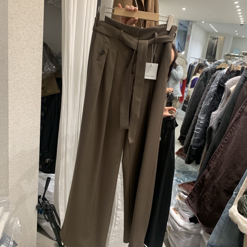 SSEMIENNE韓國直郵㊣女裝新款熱賣人氣職業推薦休閑褲含腰帶SSENIQUE休閑褲圖色2