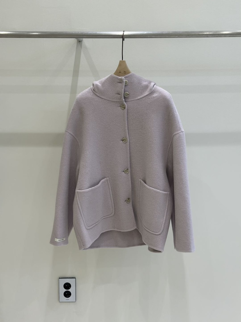 AUTUMN BEIGE-Q韓國代購㊣女士新款職業中長款大衣高領連帽A.b/AUTUMN BEIGE中長款大衣圖色2