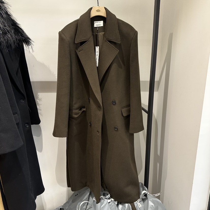 aube nunt東大門㊣實拍女裝新品推薦25秋冬中長款大衣含腰帶aube nunt中長款大衣圖色2