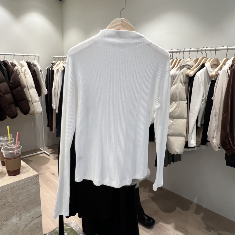 LIFFEY東大門㊣直郵女裝新品25秋冬休閑人氣職業長袖T恤褶裥LIFFEY長袖T恤