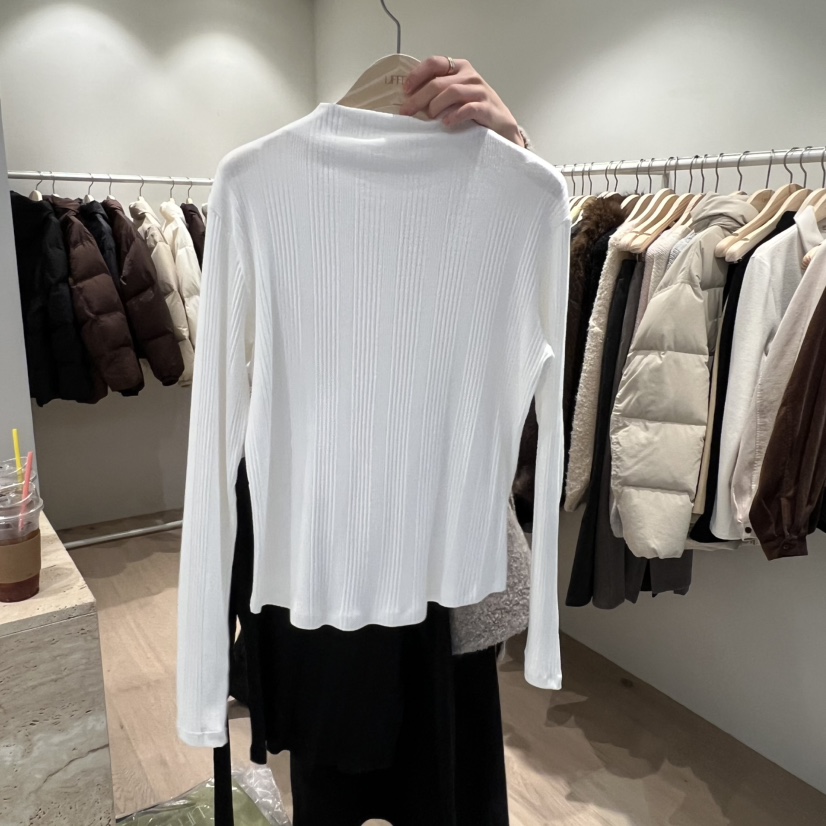 LIFFEY東大門㊣直郵女裝新品25秋冬休閑人氣職業長袖T恤褶裥LIFFEY長袖T恤圖色1