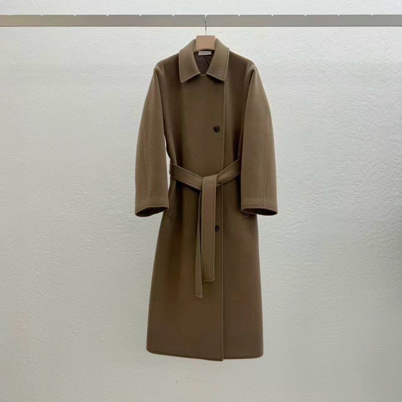 STATEMENT東大門㊣實拍女士新品職業25秋冬中長款大衣含腰帶STATEMENT中長款大衣圖色1