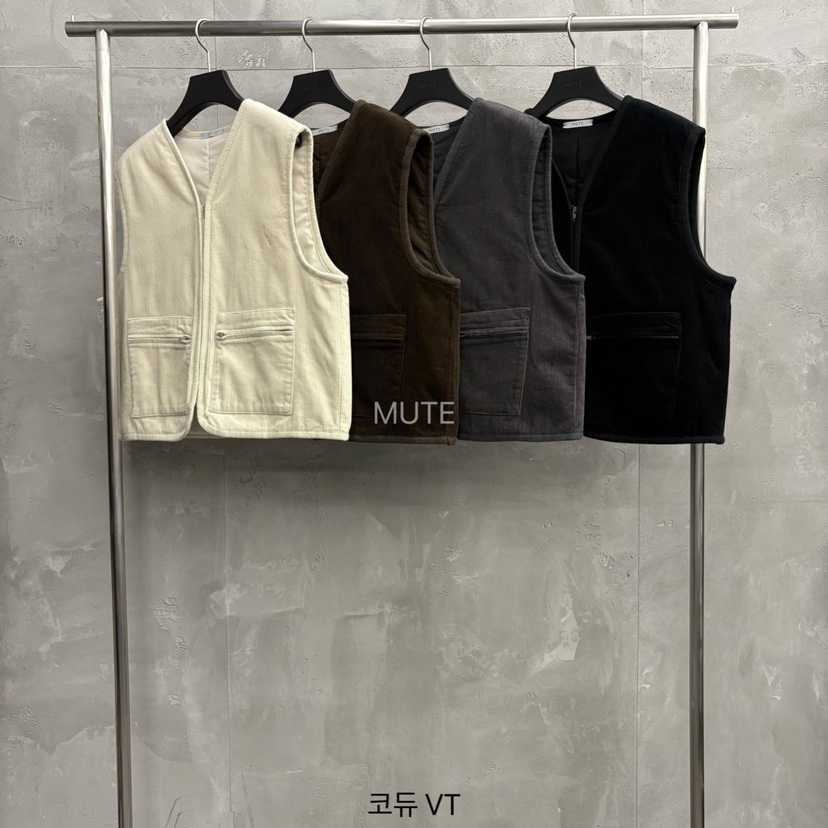 MUTE-P東大門㊣代購女裝新款熱賣職業推薦25秋冬馬甲燈心絨MUTE馬甲