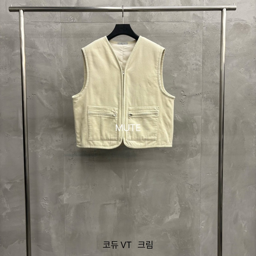 MUTE-P東大門㊣代購女裝新款熱賣職業推薦25秋冬馬甲燈心絨MUTE馬甲圖色1