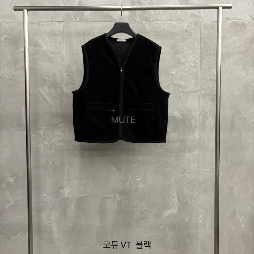 MUTE-P東大門㊣代購女裝新款熱賣職業推薦25秋冬馬甲燈心絨MUTE馬甲圖色4黑色