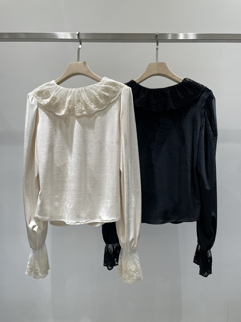 RE STYLE-Q韓國代購㊣女裝新品時尚熱賣人氣襯衫蕾絲衫貂皮RE STYLE襯衫/蕾絲衫