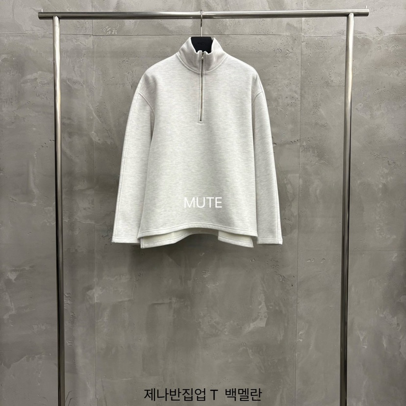 MUTE-P韓國代購㊣女裝新款25秋冬職業人氣熱賣休閑時尚衛衣MUTE衛衣圖色1灰白色