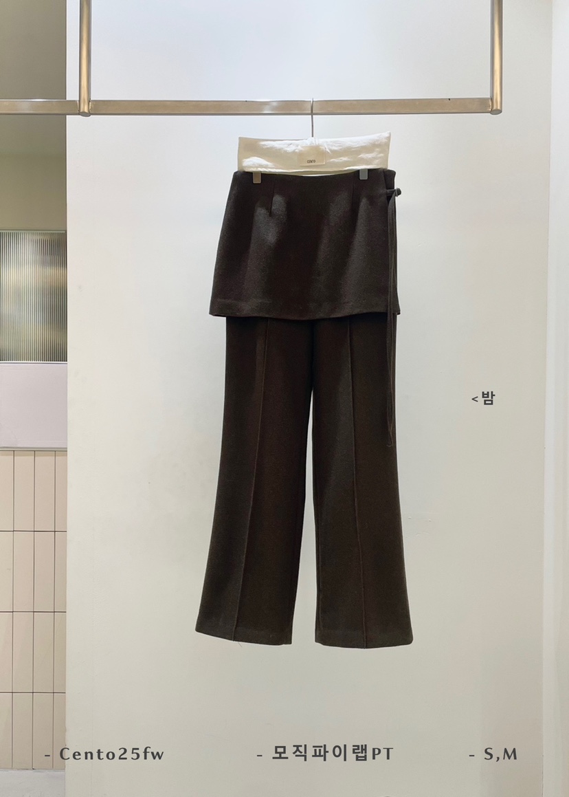 CENTO東大門㊣直郵女裝新款休閑時尚25秋冬人氣熱賣裙褲羊毛CENTO裙褲圖色2棕色