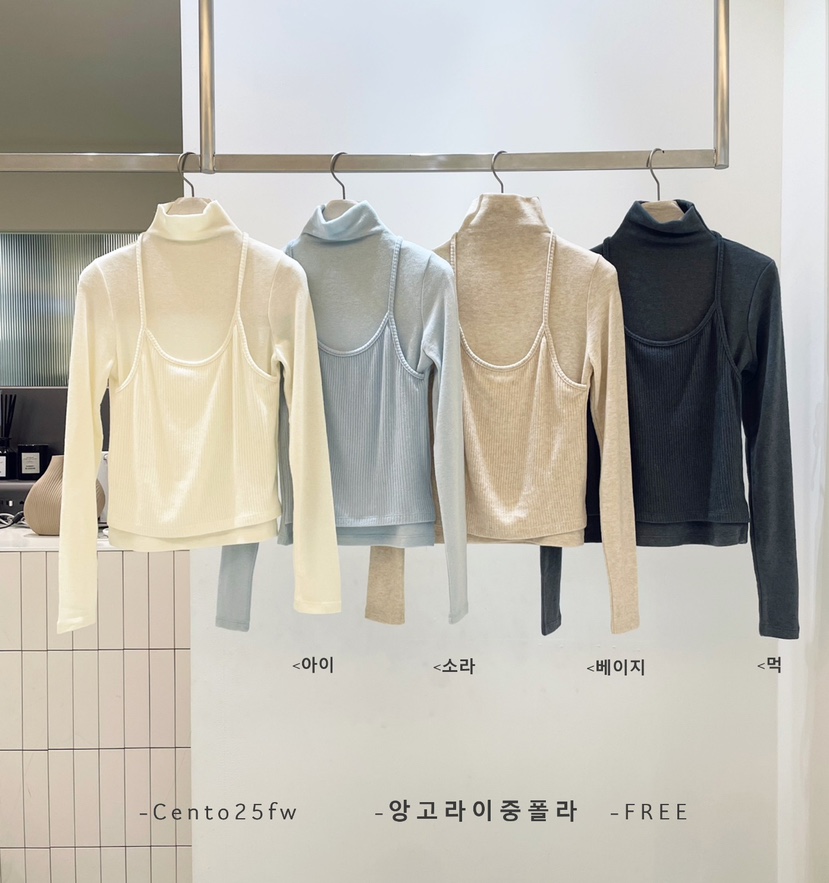 CENTO東大門㊣代購女士新品熱賣推薦時尚針織衫安哥拉假兩件CENTO針織衫