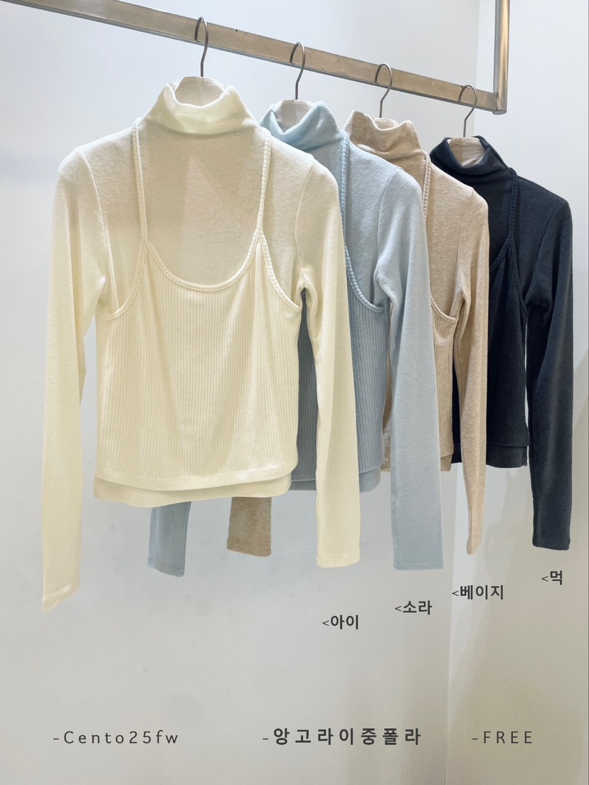 CENTO東大門㊣代購女士新品熱賣推薦時尚針織衫安哥拉假兩件CENTO針織衫