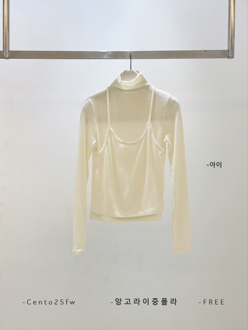 CENTO東大門㊣代購女士新品熱賣推薦時尚針織衫安哥拉假兩件CENTO針織衫圖色1